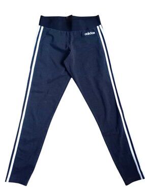 Adidas Black Leggings Women's Size S 3 Stripe Athletic Workout Pants